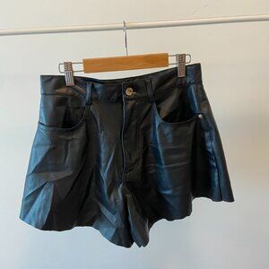 WeWoreWhat Vegan Leather Flair Shorts - Size 26